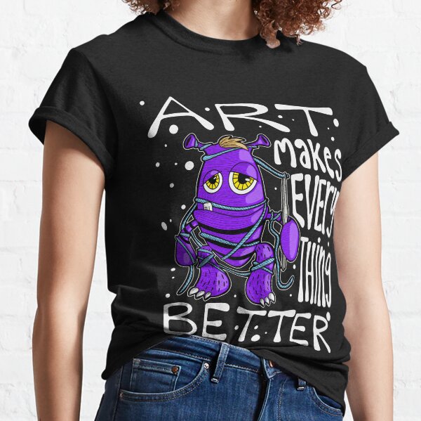 Item preview, Art Makes Everything Better Monster Wrapped in Yarn with Crochet Hook designed and sold by thecraftace.
