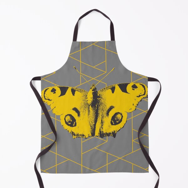 Item preview, Butterfly Peacock geometric yellow grey designed and sold by JillBusbyArt.