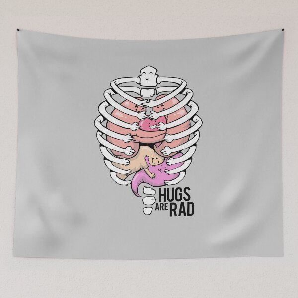 Item preview, Hugs Are Rad - Radiology X-Ray Tech Appreciation Hugging Skeleton Drawing designed and sold by GriffsGraphix.
