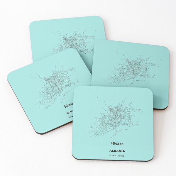 Item preview, Elbasan city road map ALBANİA simple with GPS coordinates  designed and sold by rashadat.