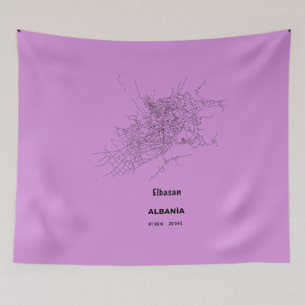 Item preview, Elbasan city road map ALBANİA simple with GPS coordinates  designed and sold by rashadat.