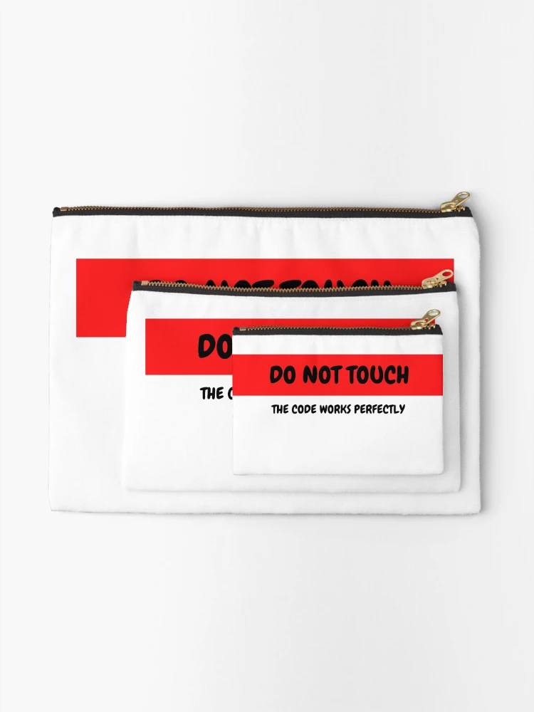 Thumbnail 2 of 4, Zipper Pouch, Do not touch the code designed and sold by fullstackdev25.
