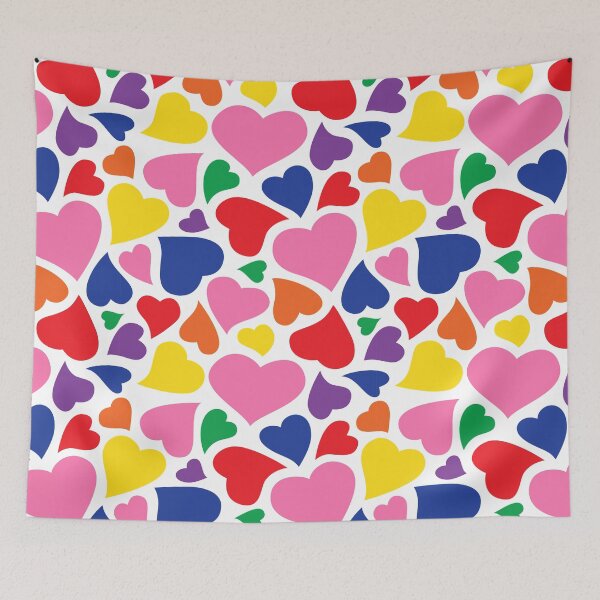Item preview, Rainbow Retro Hearts Pattern  designed and sold by Jessie Baldwin.