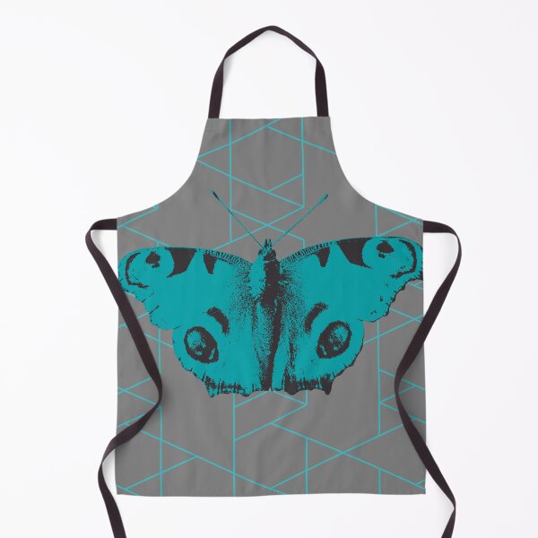 Item preview, Butterfly Peacock geometric turqoise grey designed and sold by JillBusbyArt.