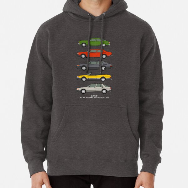Saab Classic Car Outline Illustration Pullover Hoodie