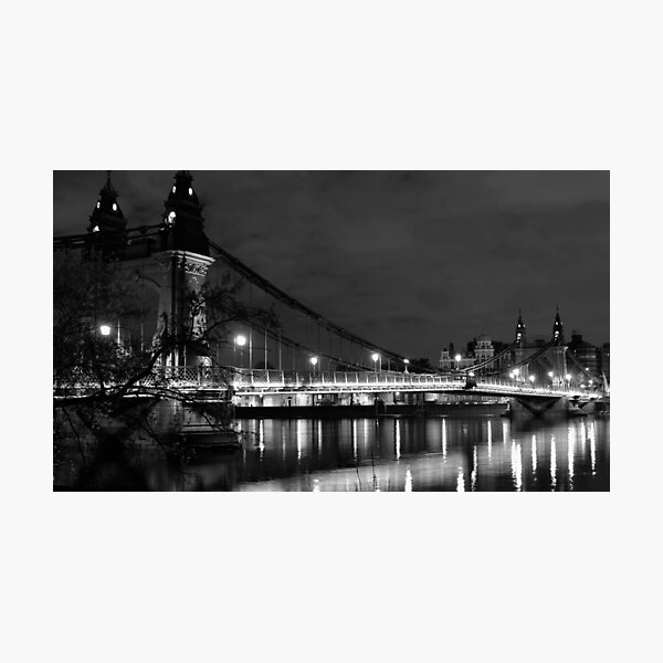 Hammersmith by night (monochrome) Photographic Print