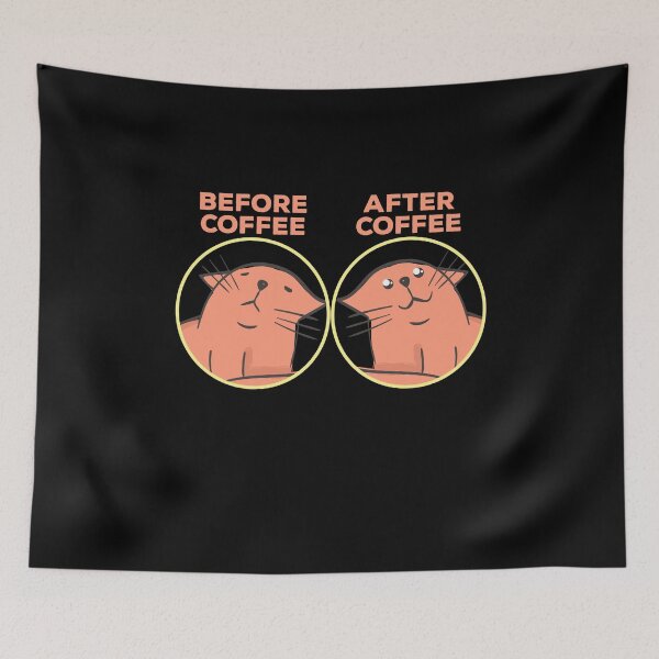 Item preview, Before Coffee After Coffee Cat Coffee Kitten designed and sold by MooonTees.