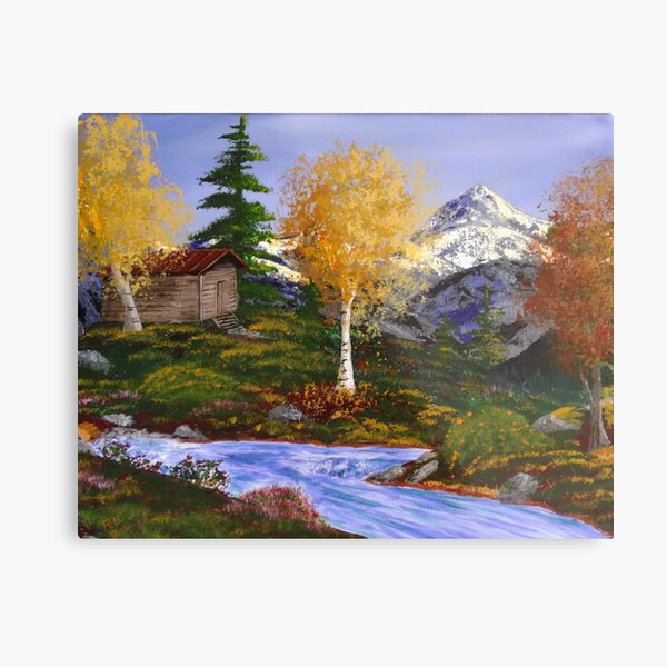 Mountain Cabin Metal Print