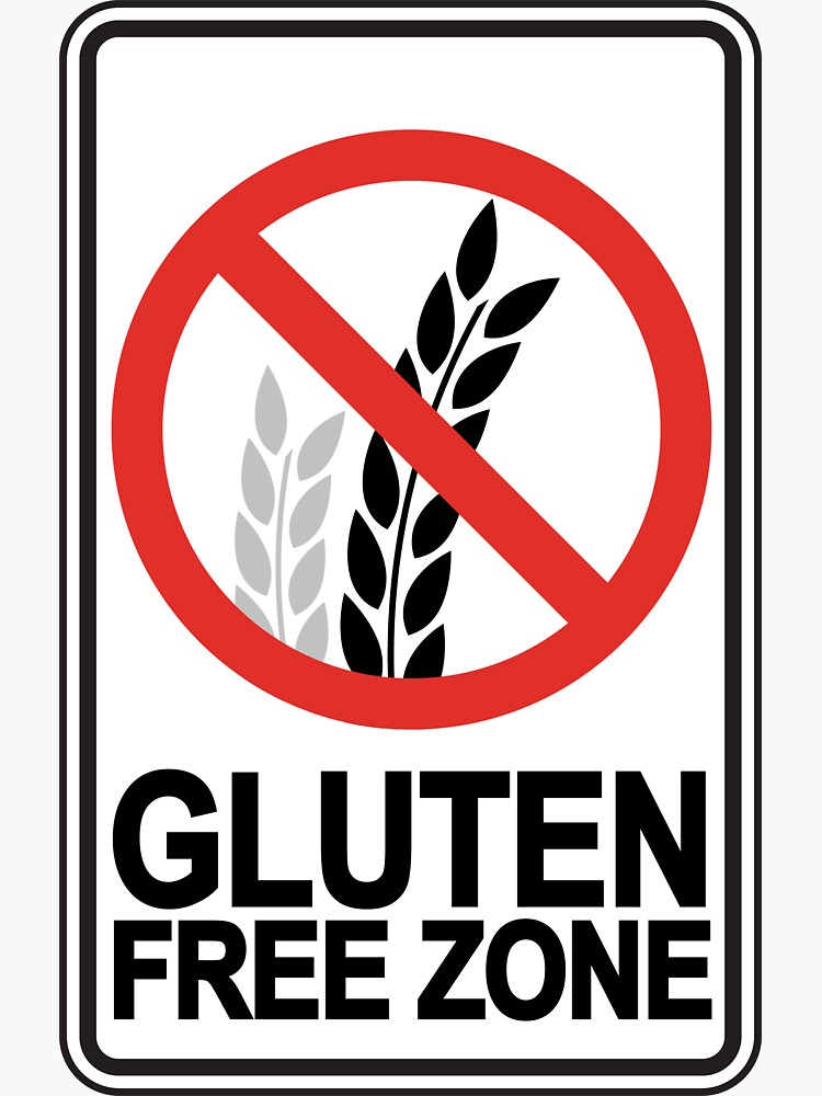 "Gluten Free Zone Sign" Sticker for Sale by terracotta Redbubble