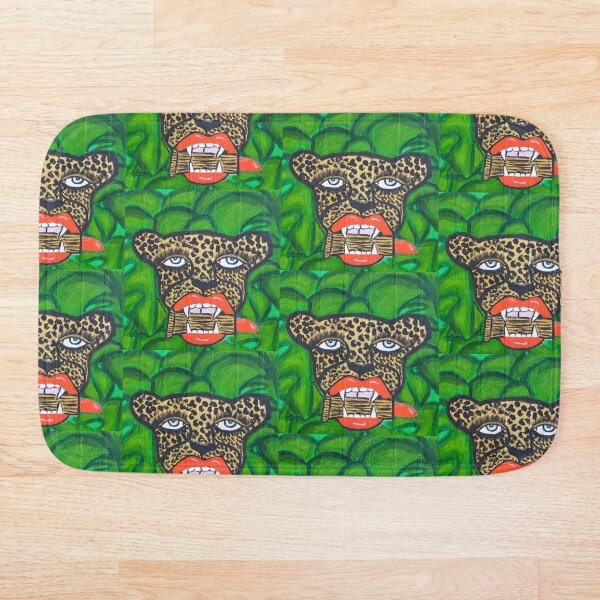 Cheetah With Lipstick Bath Mat