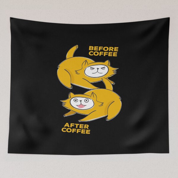 Item preview, Before Coffee After Coffee Cat Coffee Kitten designed and sold by MooonTees.