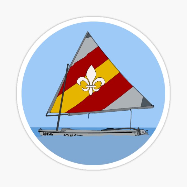 red/yellow FDL sailboat Sticker