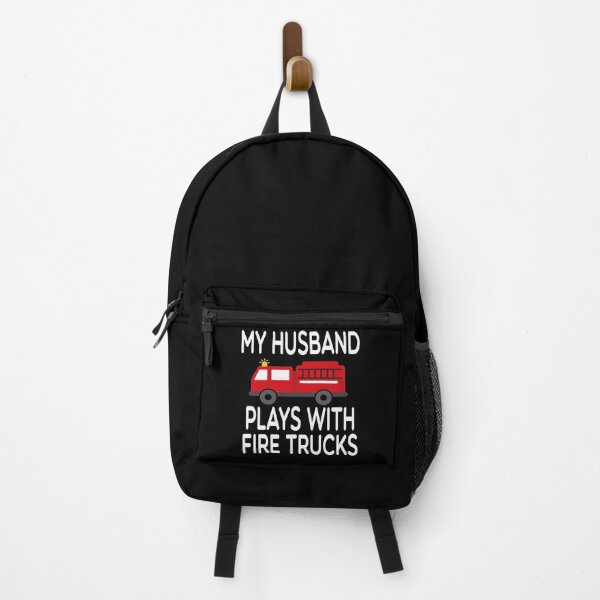 Item preview, my Husband Plays With Fire Trucks /Firefighter Gift /Fire Fighter / Firefighting Fireman Apparel Gift Wife Girlfriend - Funny Firefighter Gift watercolor style idea design designed and sold by Chamssou.