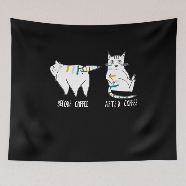 Item preview, Before Coffee After Coffee Cat Coffee Kitten designed and sold by MooonTees.