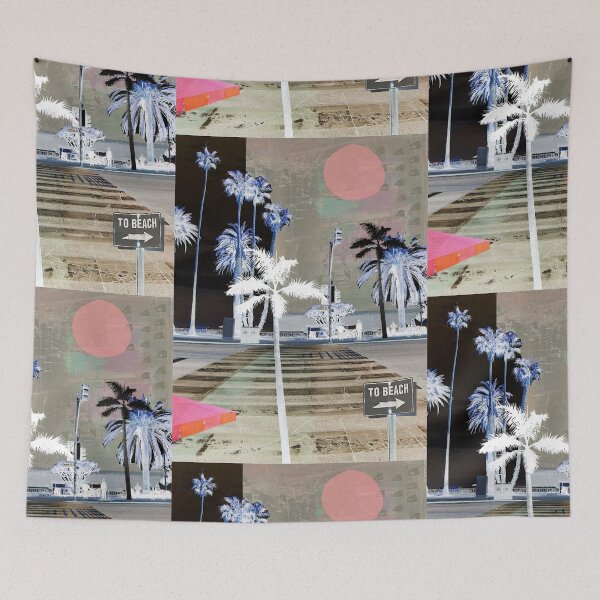 Item preview, Venice Beach Urban Pop Art California Retro Funky Vintage Palmtree Los Angeles City Modern Art Collage designed and sold by ExquisiteShots.