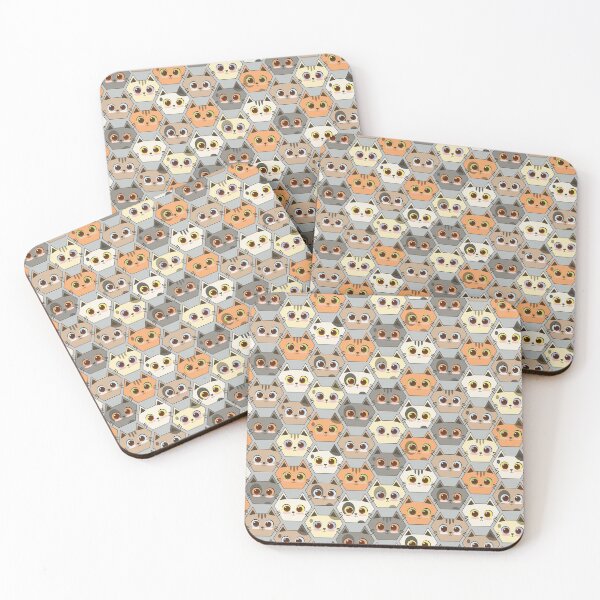 Item preview, Hexagon Cat Pattern designed and sold by TheArtOfCMYK.