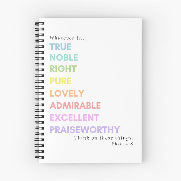 Item preview, Think On These Things Philippians 4:8 Verse designed and sold by faithprints.