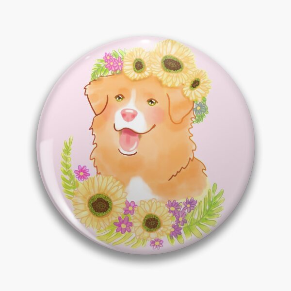 Item preview, Toller with Sunflower Crown - Pastel Pink designed and sold by BlossomCreative.