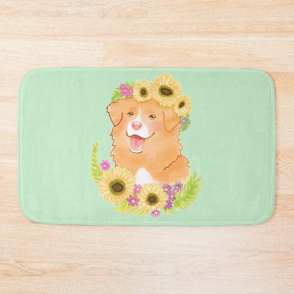 Item preview, Toller with Sunflower Crown - Pastel Green designed and sold by BlossomCreative.