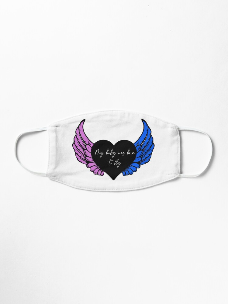 Alternate view of My baby was born to fly (black) Mask