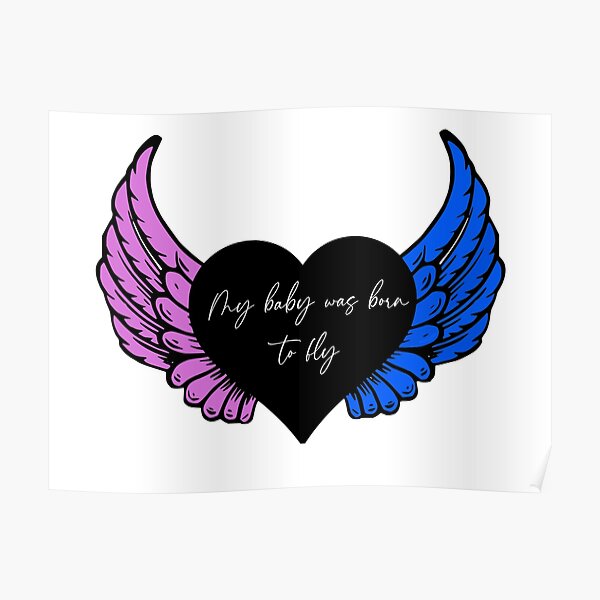 My baby was born to fly (black) Poster