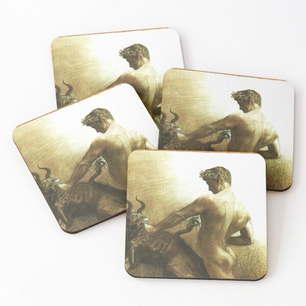 Item preview, HD- Fighting the beast, by Sascha Schneider (1900 aprox)  HIGH DEFINITION designed and sold by MINDTHECHERRY.
