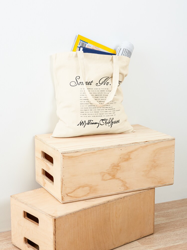 Thumbnail 4 of 5, Tote Bag, Shakespeare Sonnet No. 23 designed and sold by Styled Vintage.