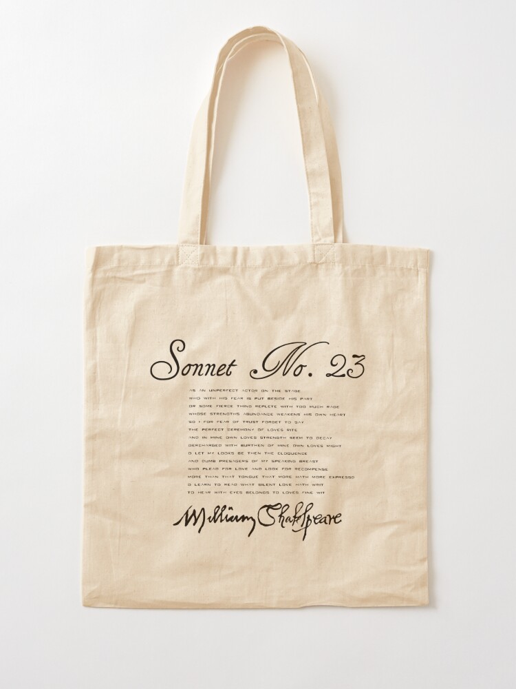 Thumbnail 2 of 5, Tote Bag, Shakespeare Sonnet No. 23 designed and sold by Styled Vintage.