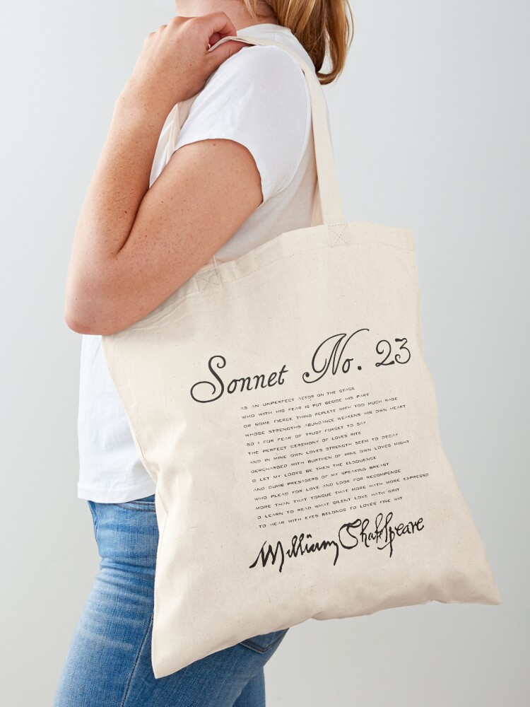 Thumbnail 1 of 5, Tote Bag, Shakespeare Sonnet No. 23 designed and sold by Styled Vintage.