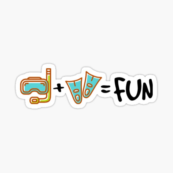 Snorkel Mask + Fins = Fun Sticker