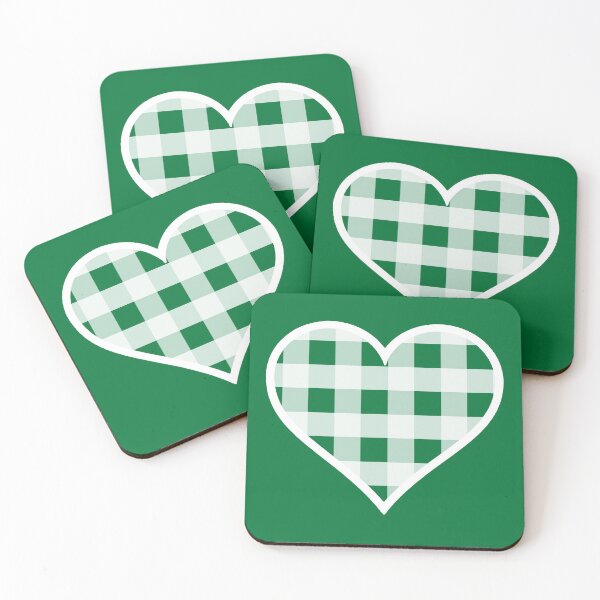 Item preview, Forest Green and White Buffalo Plaid Heart designed and sold by Bumblefuzzies.