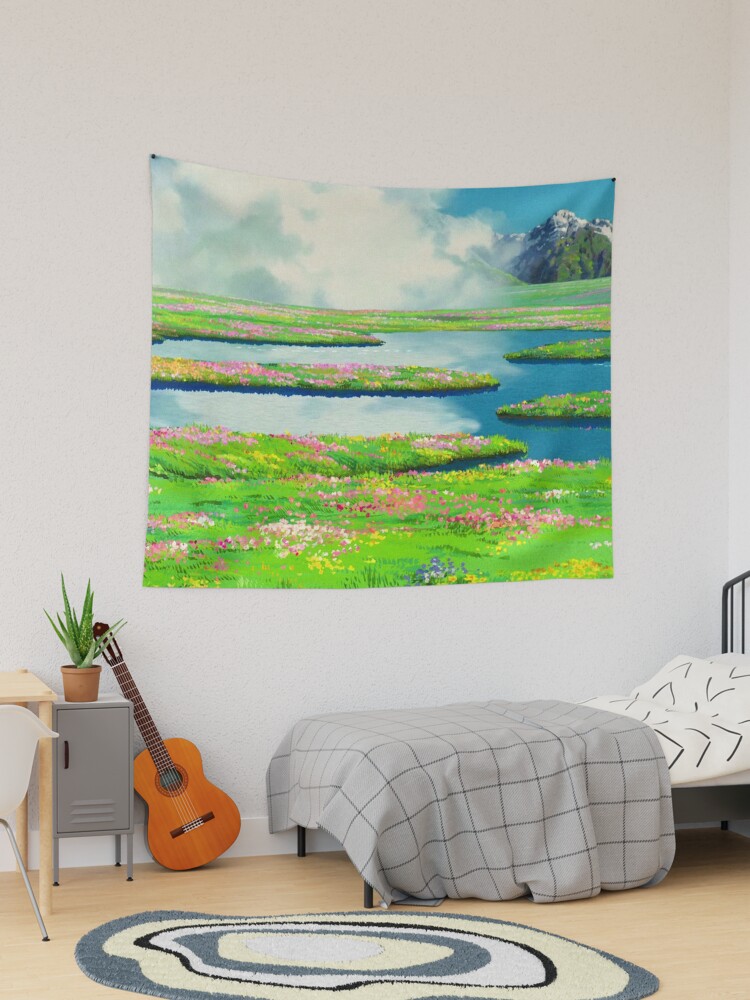 Thumbnail 1 of 3, Tapestry, Anime landscape designed and sold by layar5.