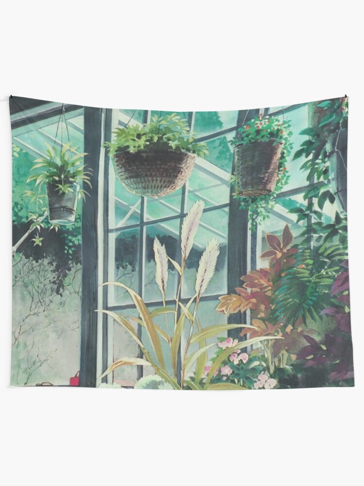 Alternate view of Anime Plants Scenery Tapestry