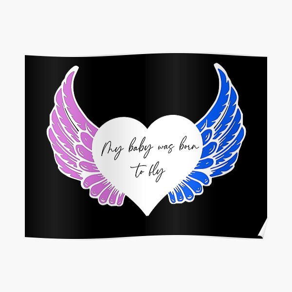 My baby was born to fly (white) Poster