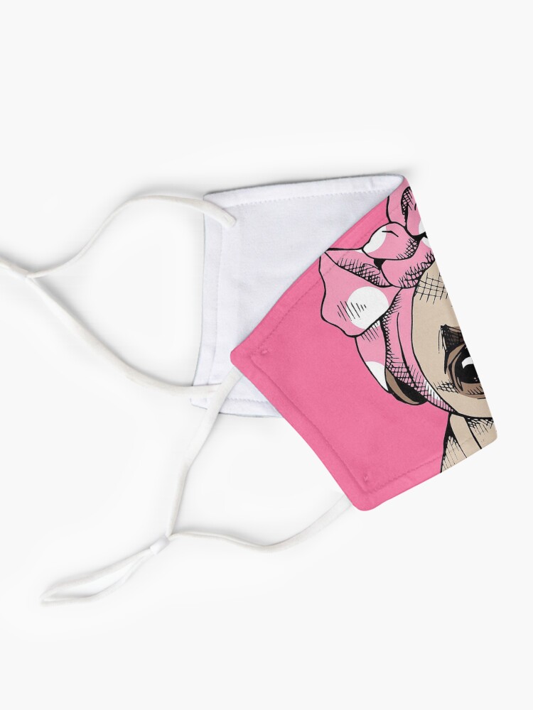 Alternate view of Pug face design Mask