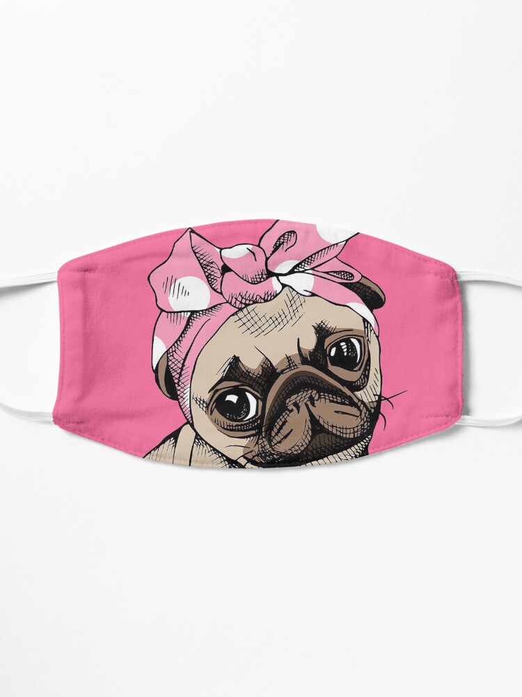 Alternate view of Pug face design Mask