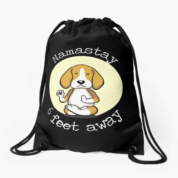 Namastay 6 Feet Away Drawstring Bag