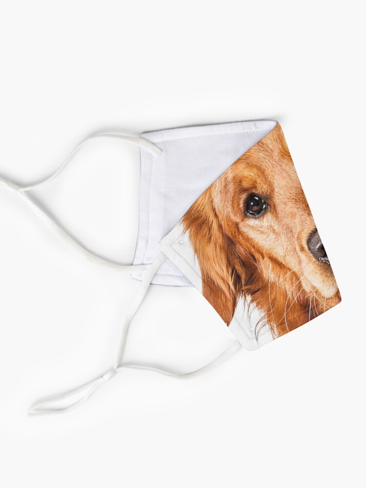 Alternate view of Golden Retriever face design Mask