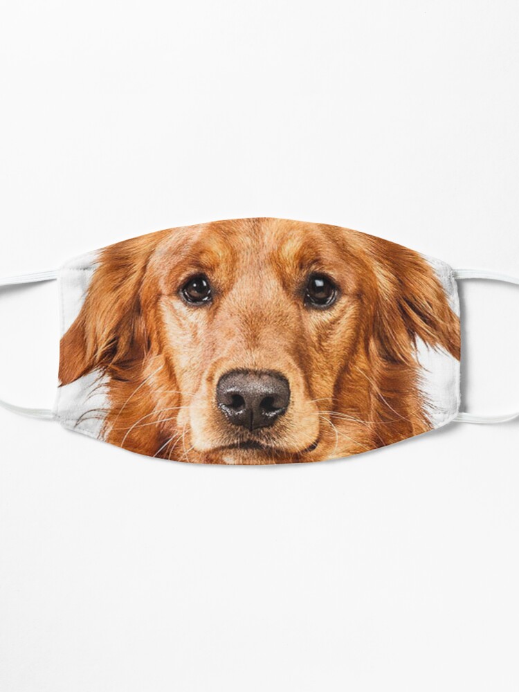 Alternate view of Golden Retriever face design Mask
