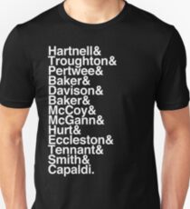 All Doctor - Hartnell to Capaldi, With Hurt Unisex T-Shirt