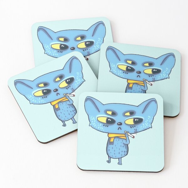 Item preview, Four Eyes, Smoking Alien Cat designed and sold by CuteThings-.