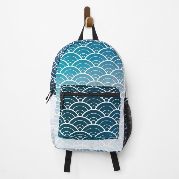 Item preview, Navy Blue Ombre Japanese Waves Pattern designed and sold by Design Minds Boutique.