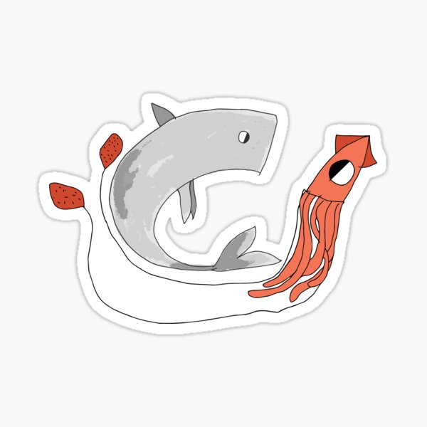 Item preview, Whale vs Squid designed and sold by AwesomeAnimal.