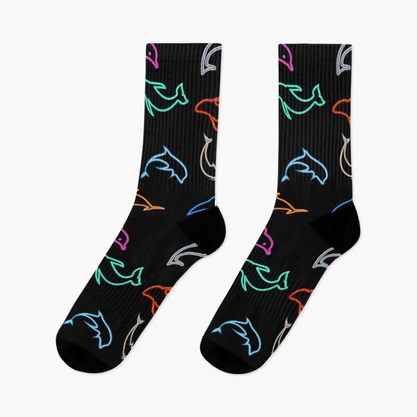 Aperçu de l'œuvre silhouettes de dauphins cool et lumineux. créée et vendue par poupoune.