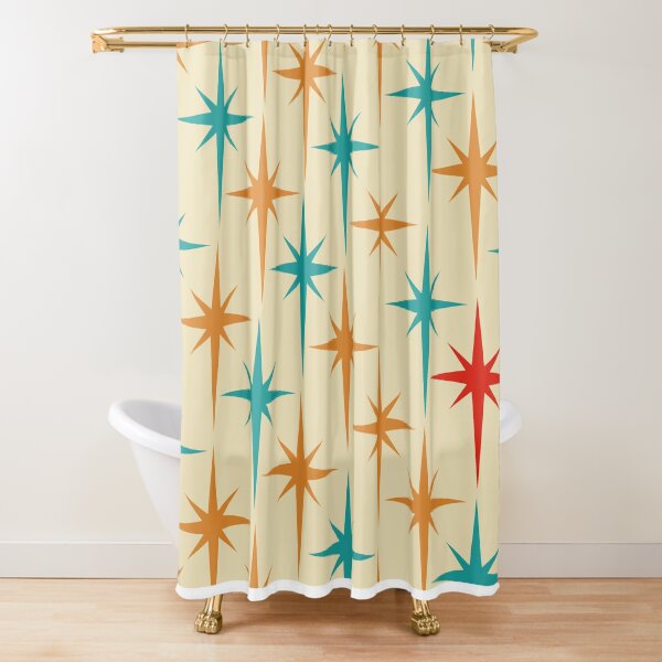 "MidCentury Modern Star Pattern" Shower Curtain by jessephotoart