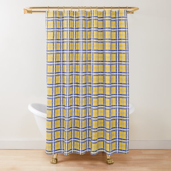 Navy White And Yellow Gold Shower Curtains Redbubble