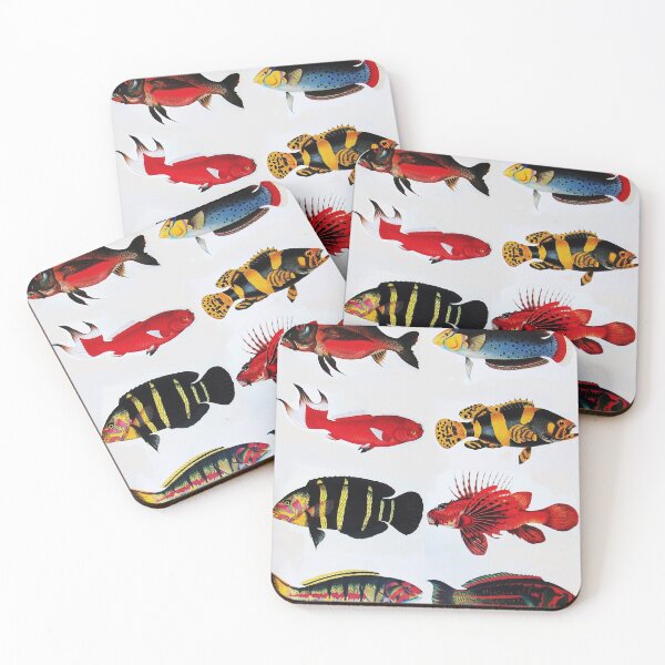 Item preview, COLORFUL FISHES Antique Animal Drawings designed and sold by BulganLumini.
