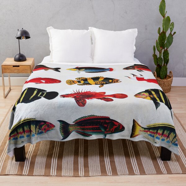Item preview, COLORFUL FISHES Antique Animal Drawings designed and sold by BulganLumini.