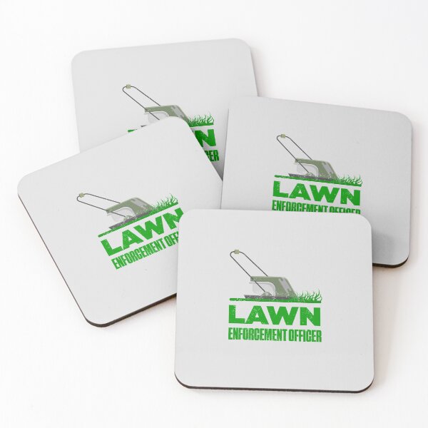 Item preview, Lawn Enforcement Officer With Mover Funny Gardening Distressed designed and sold by artworkbyrihen.