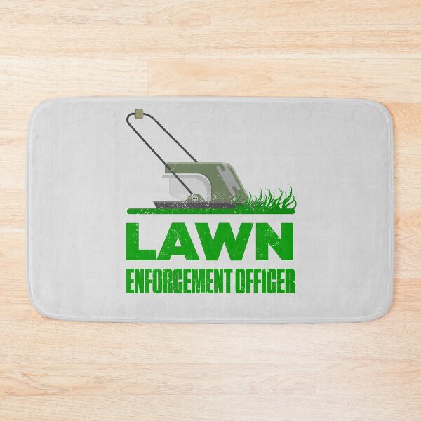 Item preview, Lawn Enforcement Officer With Mover Funny Gardening Distressed designed and sold by artworkbyrihen.